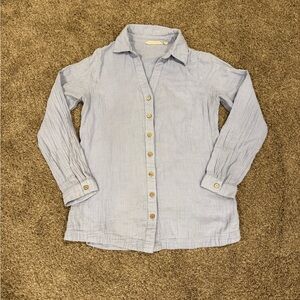 Soft Surroundings Sky Blue Linen Gauze Top